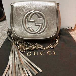 Gucci Soho Metallic Leather Shoulder Bag